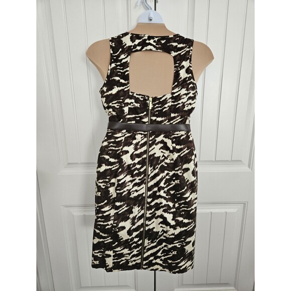 ladies MICHAEL KORS dress size 10 NWT Animal Print Open Back With Belt - Picture 4 of 10
